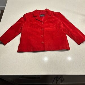 Garson | Suede Genuine Leather Red Jacket, Size PL